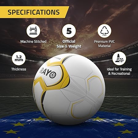 RAYO Trigger Machine Stitched Fußball der Größe 5 | Material: PVC | Multicolor | Diese leichte 1,2 MM Dicke Fußball ist für Training und Freizeit Zweck | Für Männer und Frauen