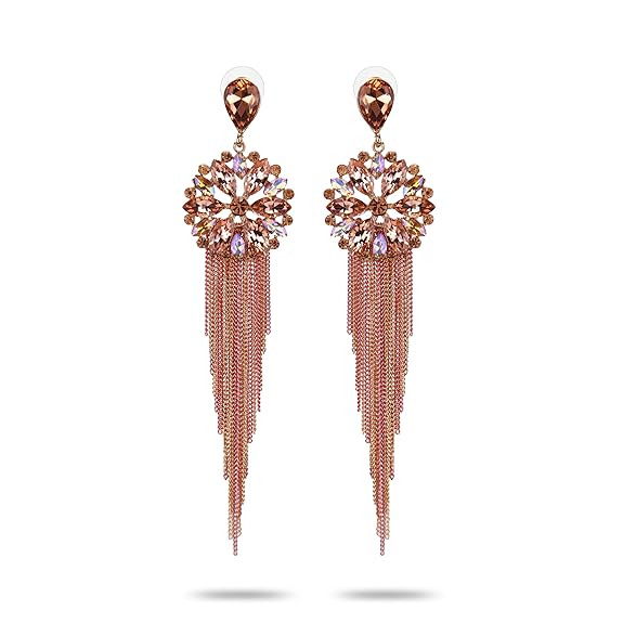 YouBella Schmuck Ohrringe | Farbe: Schwarz | Kristall-Quasten-H&made-Ohrringe für Mädchen und Frauen | Am besten zum Verschenken | Hochzeit | Stilvoll | Partykleidung | Mode | Geeignet für alle Gelegenheiten
