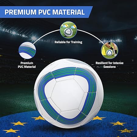RAYO Passion Maschinengenähter Fußball der Größe 5 | Material : PVC | Multicolor | Dieser leichte 1,4 MM Dicke Zwischenfußball ist für Trainingszwecke geeignet | Für Männer und Frauen