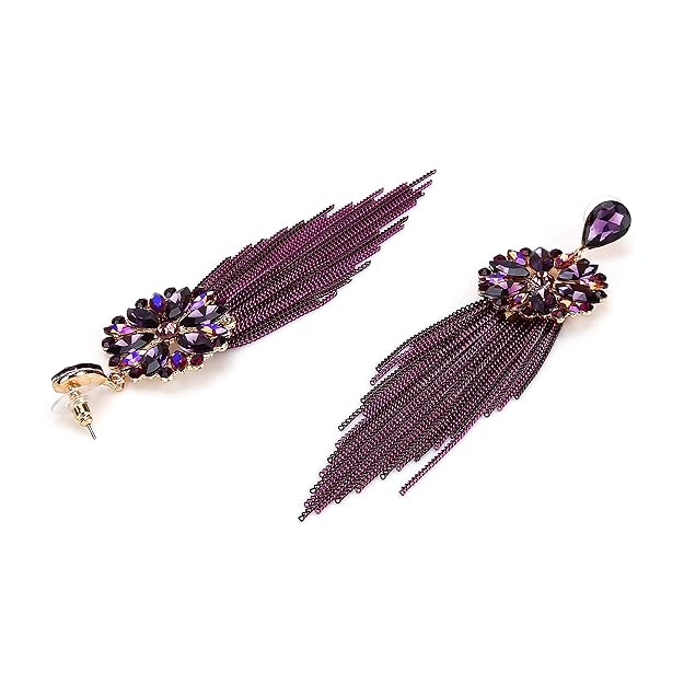 YouBella Schmuck Ohrringe | Farbe: Schwarz | Kristall-Quasten-H&made-Ohrringe für Mädchen und Frauen | Am besten zum Verschenken | Hochzeit | Stilvoll | Partykleidung | Mode | Geeignet für alle Gelegenheiten