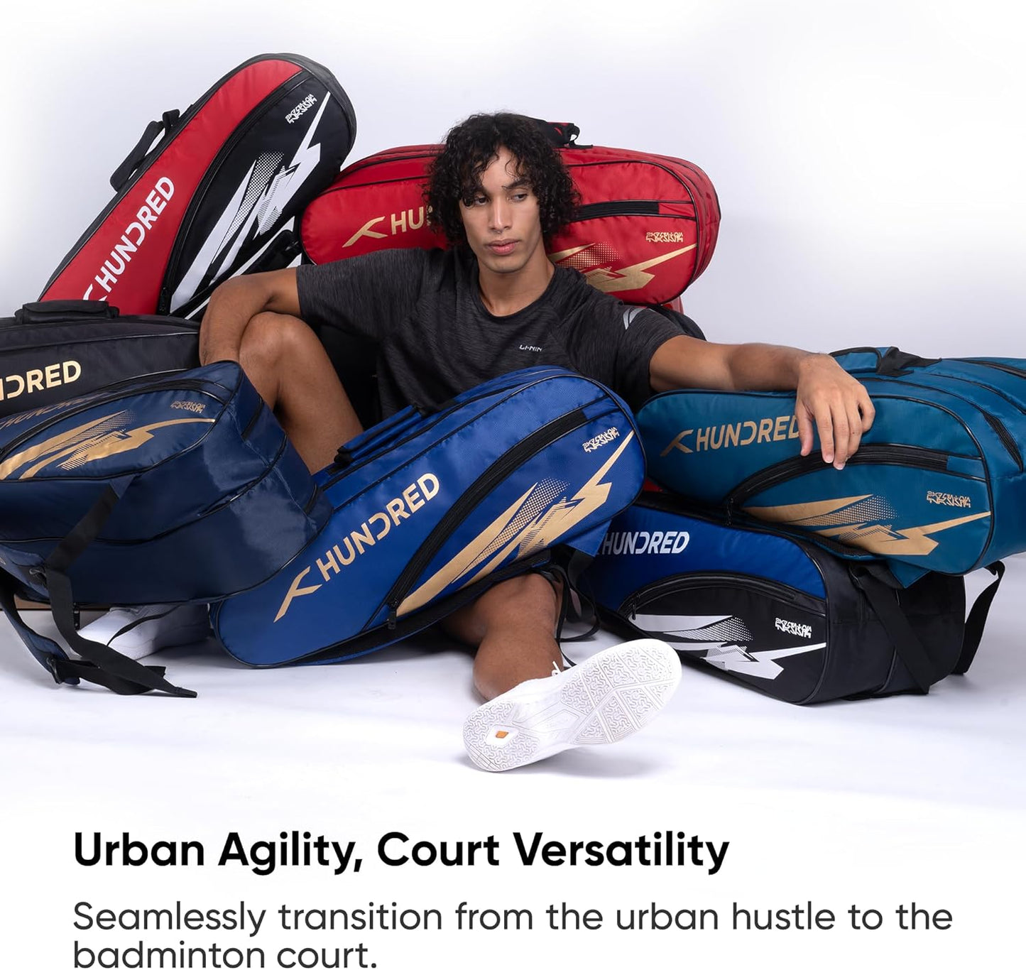 Hundred Cosmogear Badminton Set Bag |Double Zipper | Front Zipper Pocket