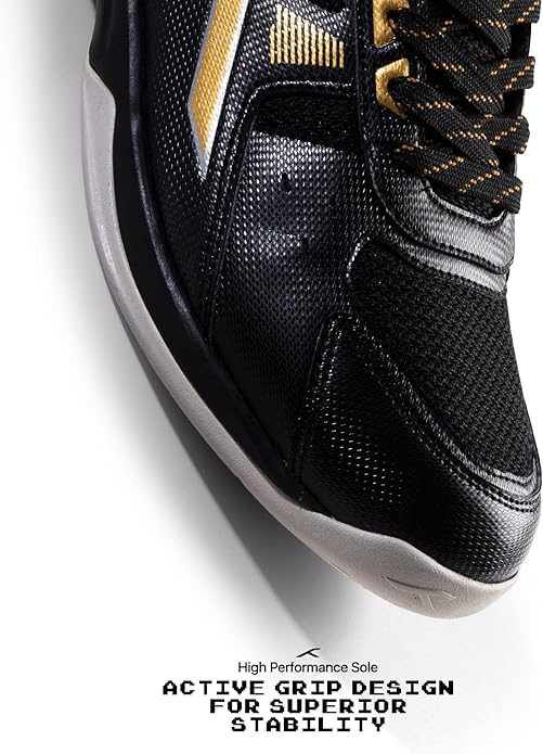 Hundred Raze Unisex Badminton Sports Shoes (Non-Marking) | for Indoor Squash, Table Tennis, Basketball & Paddle Pickle | Lightweight | X-Cushion, Toe Assist