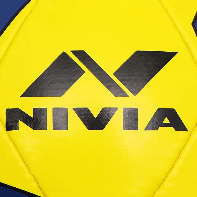 Nivia Super Synthetic PU Fußball (Größe: 5, Farbe : Gelb, Ideal für : Training/Match)