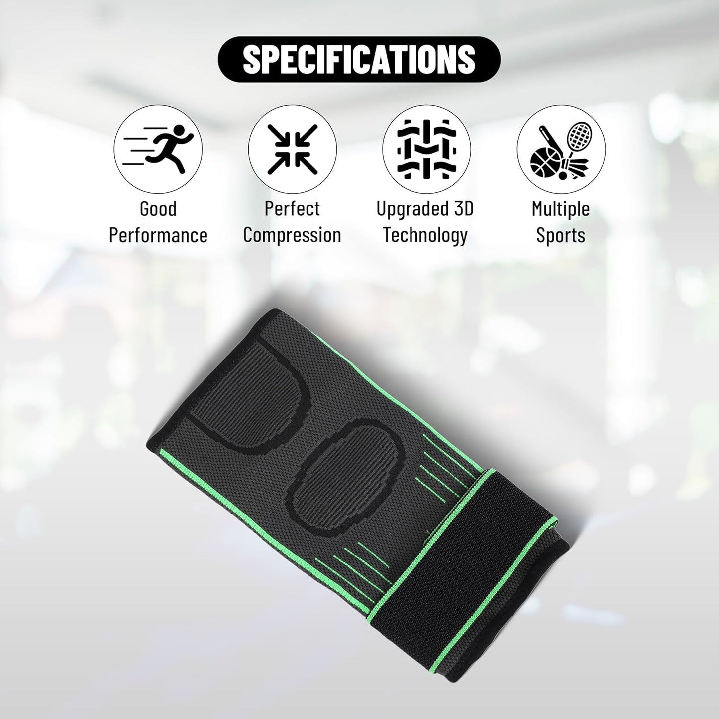 Endless Elbow Brace Compression Sleeve with Adjustable Velcro Strap( Pair ) | Perfekt für Gym, Workout, Tennis, Badminton und Running für Männer und Frauen | Farbe: Schwarz | Größe: Verstellbar | Material: Neopren