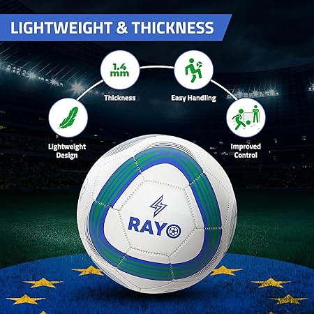 RAYO Passion Maschinengenähter Fußball der Größe 5 | Material : PVC | Multicolor | Dieser leichte 1,4 MM Dicke Zwischenfußball ist für Trainingszwecke geeignet | Für Männer und Frauen