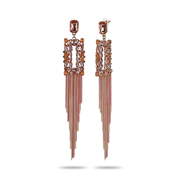 YouBella Schmuck Ohrringe | Farbe: Wein | Kristall-Quasten-H&made-Ohrringe | Für Mädchen & Frauen | Am besten zum Verschenken | Hochzeit | Stilvoll | Partykleidung | Mode | Geeignet für alle Gelegenheiten