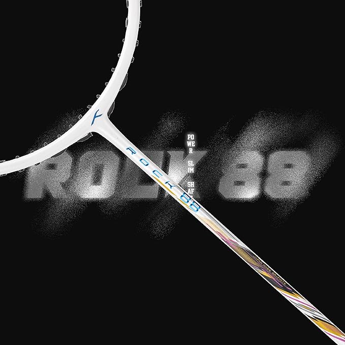 HUNDRED ROCK 88 Carbon Fiber Strung Badminton Racket with Full Racket Cover | For Intermediate Players | 78 grams | Maximum String Tension - 32lbs