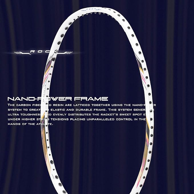 HUNDRED ROCK 88 Carbon Fiber Strung Badminton Racket with Full Racket Cover | For Intermediate Players | 78 grams | Maximum String Tension - 32lbs