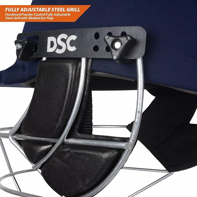 DSC Defender Cricket-Helm | Für Männer & Jungen | Verstellbares Stahlgitter | Rückenstützriemen | Leichtgewicht