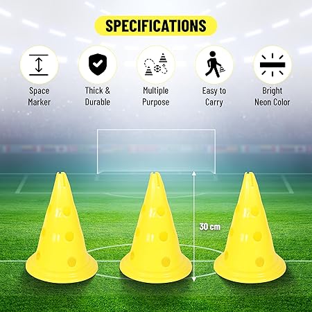 Endless Fußball Kegel von 12 Pcs | Multicolor | Kunststoff | Sporttraining Agility Feld Marker Kegel für Skating Basketball Fußball Praxis Drills | Geeignet für Indoor & Outdoor Games Hindernis