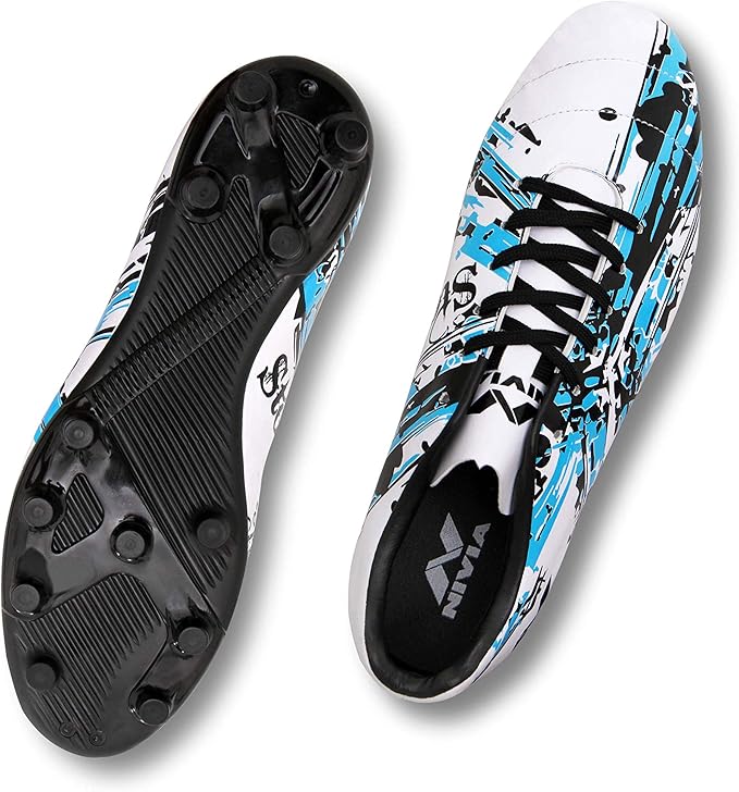 Nivia Storm Fußballschuh | Kunstleder | Schnürung | Minimale Wasserabsorption/Wassergeschützt