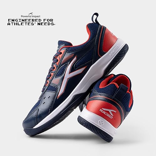 Hundred Raze Unisex Badminton Sports Shoes (Non-Marking) | for Indoor Squash, Table Tennis, Basketball & Paddle Pickle | Lightweight | X-Cushion, Toe Assist
