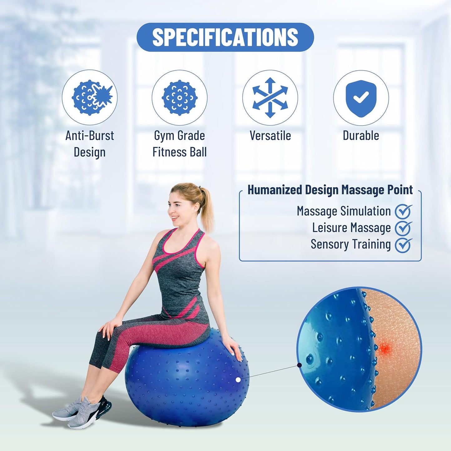 Endless Thick Yoga Ball | Assorted | Material: PVC | Gym Exercise Ball, Anti-Burst Yoga Ball | Balance Ball Chair for Fitness Workout Stability Pilates | for Gym & Home | Bath Men & Women