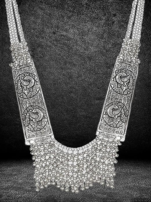 YouBella stilvolle afghanische Stammes-Halskette | Versilbert | Material: Messing | Modischer Kunstschmuck | Ideal zum Verschenken und für den persönlichen Gebrauch | Für Frauen und Mädchen