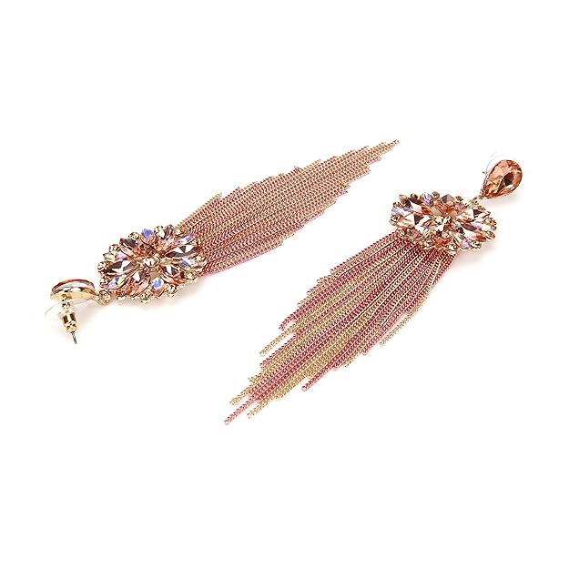 YouBella Schmuck Ohrringe | Farbe: Schwarz | Kristall-Quasten-H&made-Ohrringe für Mädchen und Frauen | Am besten zum Verschenken | Hochzeit | Stilvoll | Partykleidung | Mode | Geeignet für alle Gelegenheiten