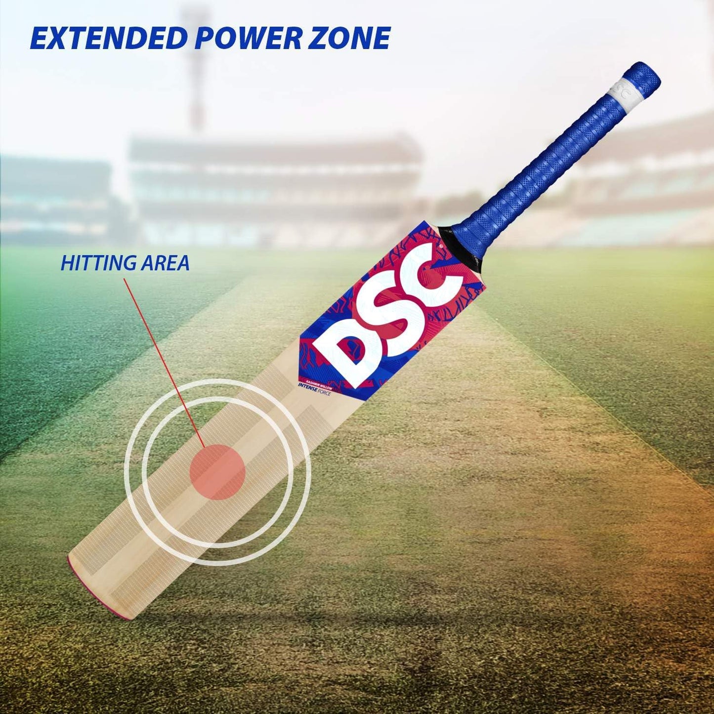 DSC Intense Force Kashmir Willow Cricketschläger, Größe-Short Handle, Multicolor