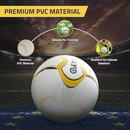 RAYO Trigger Machine Stitched Fußball der Größe 5 | Material: PVC | Multicolor | Diese leichte 1,2 MM Dicke Fußball ist für Training und Freizeit Zweck | Für Männer und Frauen