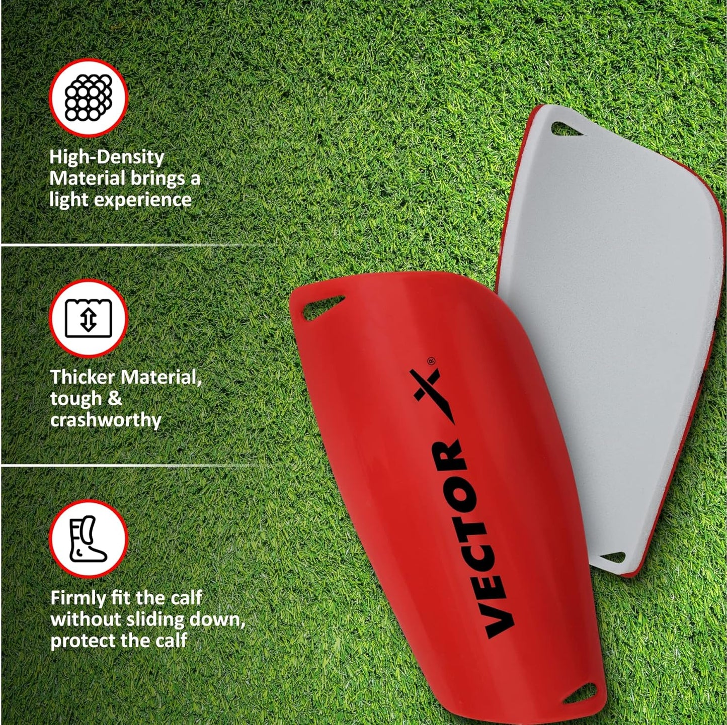 VECTOR X Invader Shin Guards for Football (4 Pack) (M)