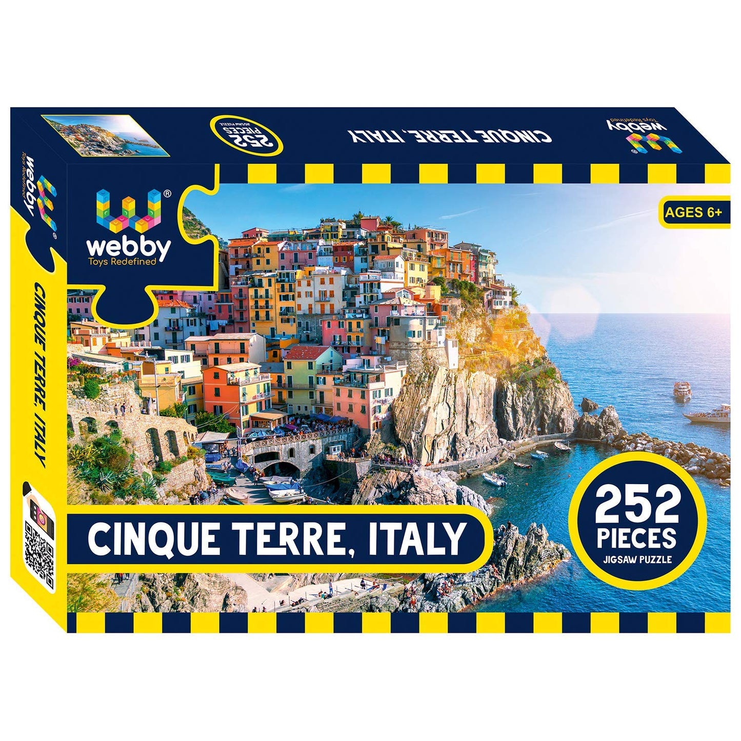 Webby Cinque Terre Italien Puzzle | 252 Teile | 43 x 29 cm Größe im zusammengesetzten Zustand | Anspruchsvolles Puzzle für Kinder und Familien | Fördert Konzentration, Motorik und logisches Denken | Geschenk für Kinder ab 6 Jahren