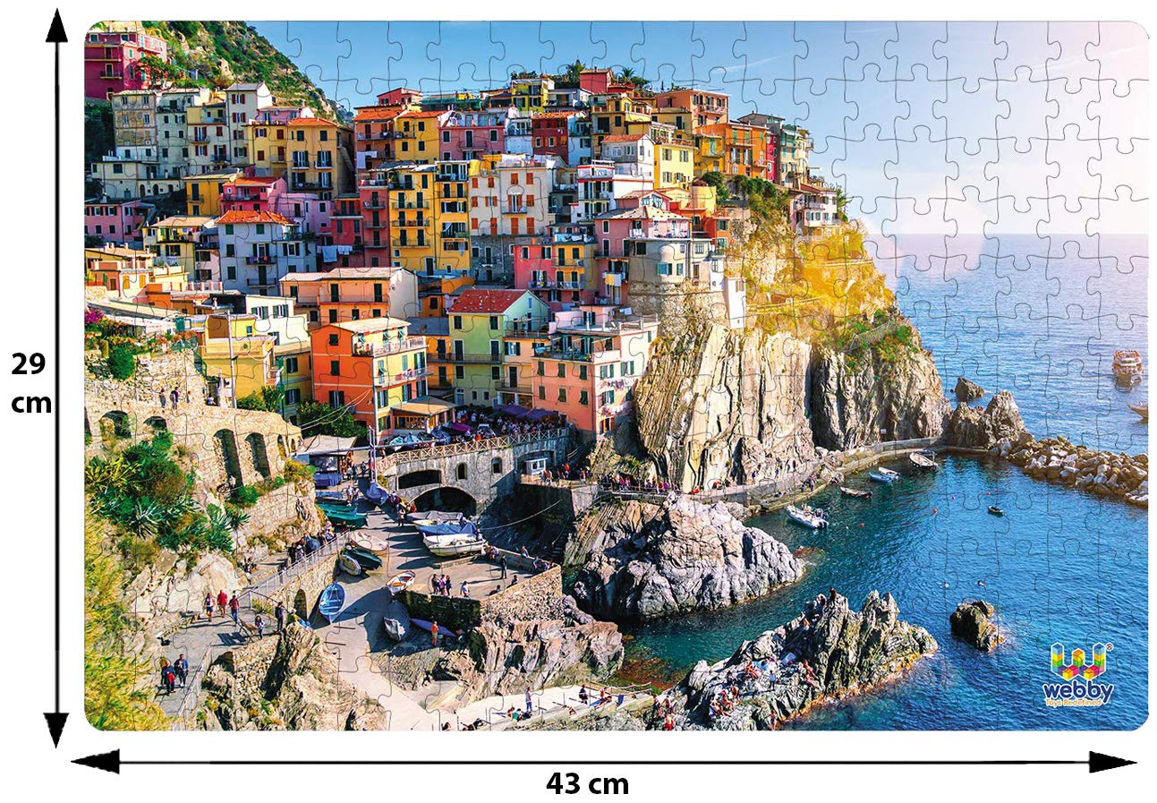 Webby Cinque Terre Italien Puzzle | 252 Teile | 43 x 29 cm Größe im zusammengesetzten Zustand | Anspruchsvolles Puzzle für Kinder und Familien | Fördert Konzentration, Motorik und logisches Denken | Geschenk für Kinder ab 6 Jahren