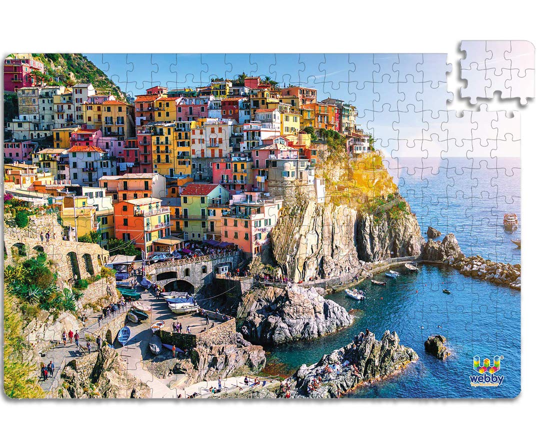 Webby Cinque Terre Italien Puzzle | 252 Teile | 43 x 29 cm Größe im zusammengesetzten Zustand | Anspruchsvolles Puzzle für Kinder und Familien | Fördert Konzentration, Motorik und logisches Denken | Geschenk für Kinder ab 6 Jahren