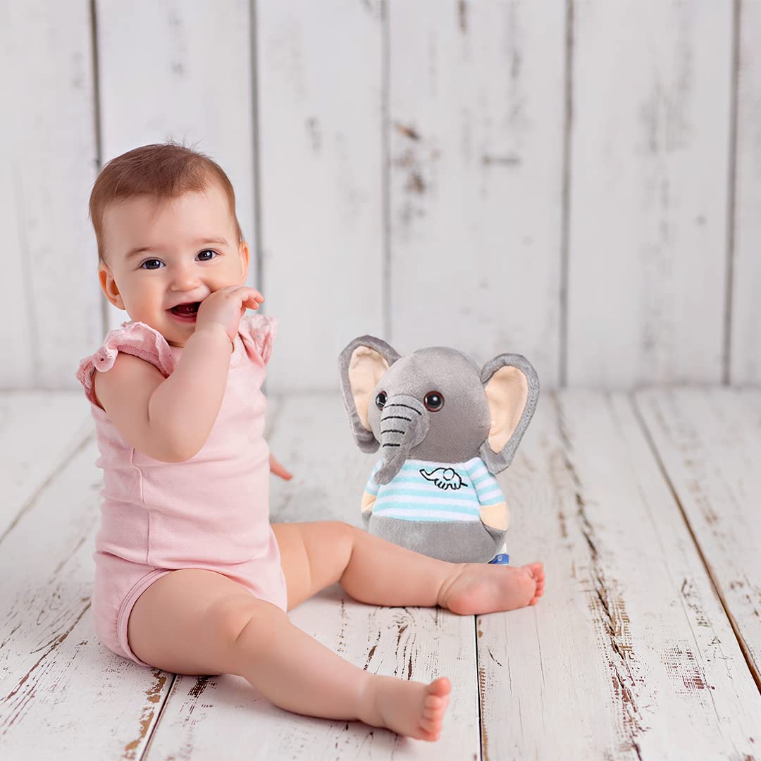 Webby Weiches Plüschtier Elefant 20 cm (blau & grau) | Superweiche Plüschtiere | Komfortkissen | Stofftier für Kinder und Erwachsene | Anti-Stress-Geschenk | Hohe Qualität