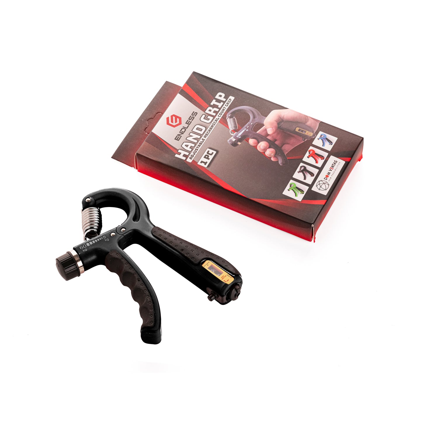Endless EL1041 Verstellbarer Handgriffverstärker von 5 kg bis 60 kg Widerstandsstufe mit Zähler | Sonstiges | Trainingsgeräte für zu Hause und im Fitnessstudio für Unterarm- und Fingergriffübungen