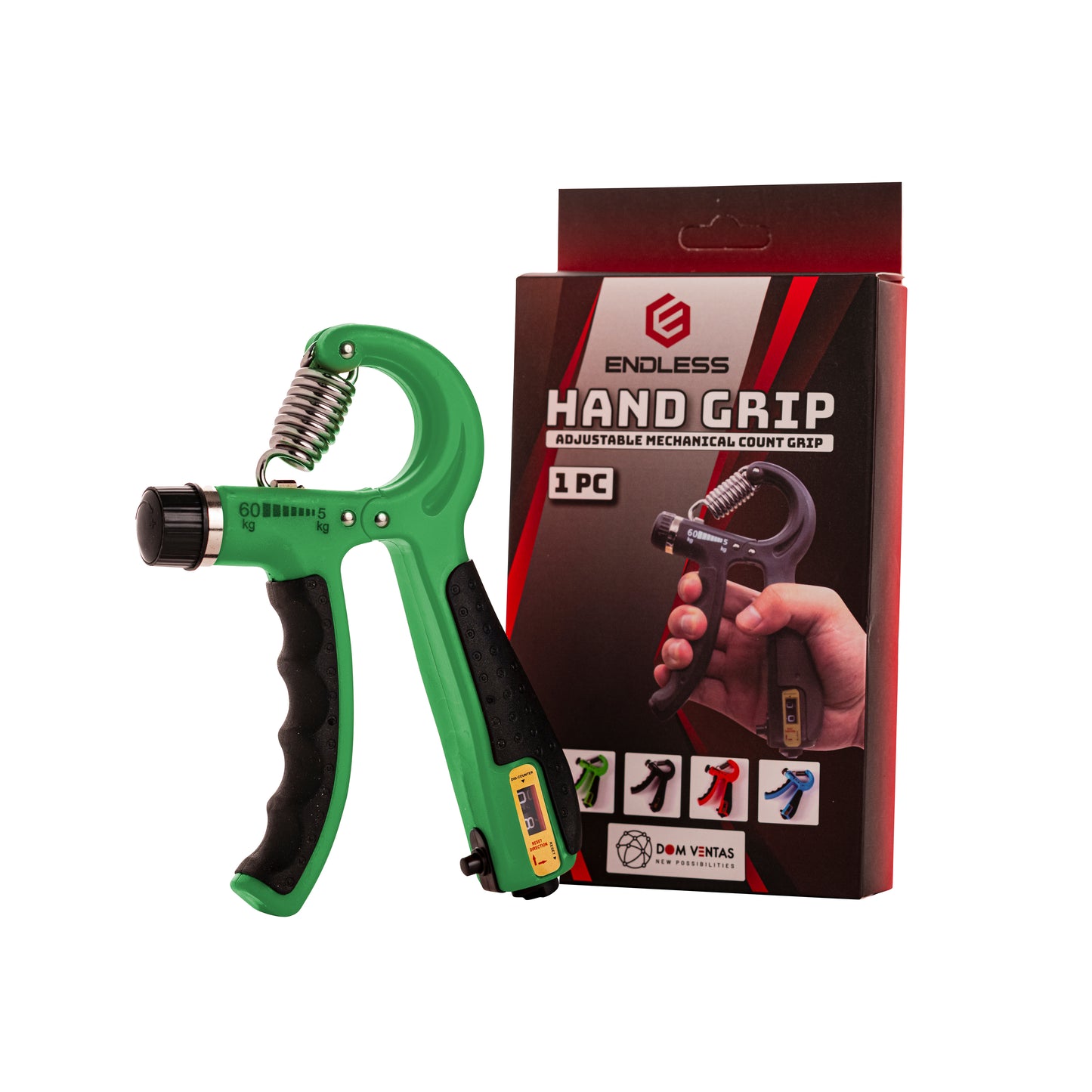 Endless EL1041 Verstellbarer Handgriffverstärker von 5 kg bis 60 kg Widerstandsstufe mit Zähler | Sonstiges | Trainingsgeräte für zu Hause und im Fitnessstudio für Unterarm- und Fingergriffübungen