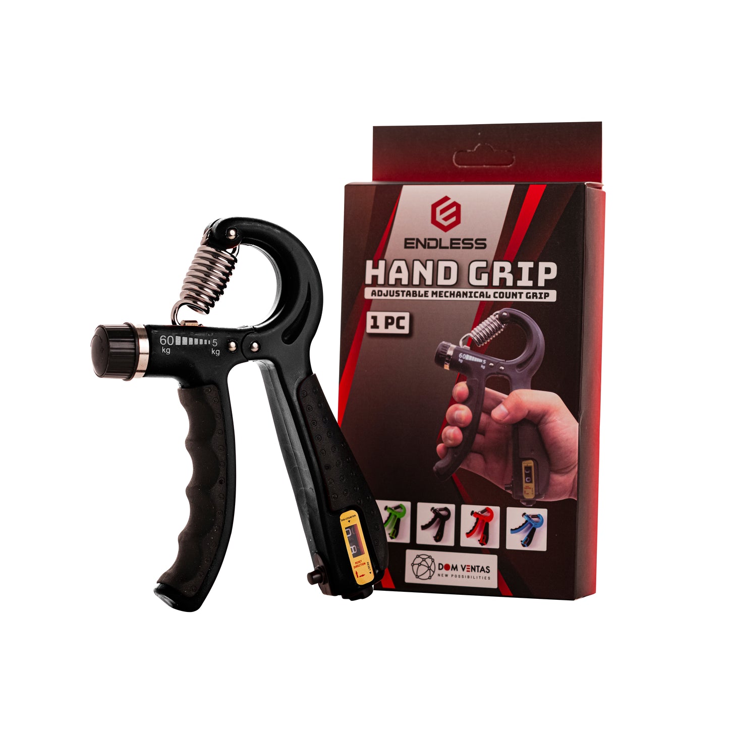 Endless EL1041 Verstellbarer Handgriffverstärker von 5 kg bis 60 kg Widerstandsstufe mit Zähler | Sonstiges | Trainingsgeräte für zu Hause und im Fitnessstudio für Unterarm- und Fingergriffübungen