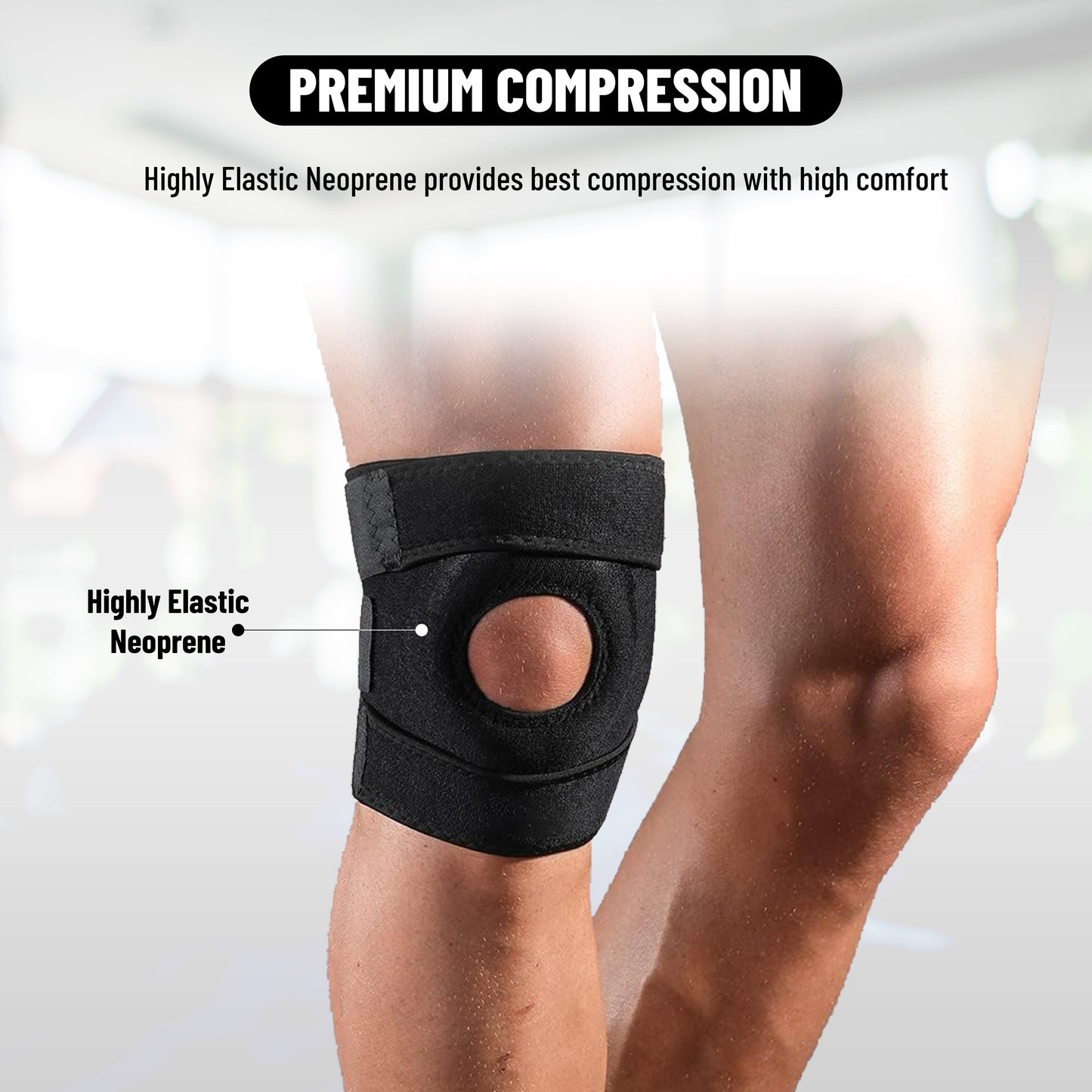 Endless verstellbare elastische Kniestütze Paar | Material: Neopren | Für Arthritis, Meniskus Riss, ACL, Knie Schmerzlinderung, Läufer, Sport, Fitnessstudio, Sport, Übung, Training, Radfahren