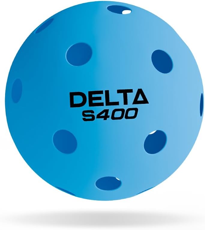 Hundred Delta S400 Pickleball-Bälle | Pickleballs für Hallenturniere | 26 präzisionsgebohrte Löcher | Langlebig und gleichmäßiger Sprung | Gut sichtbare blaue Farbe | 4er-Pack