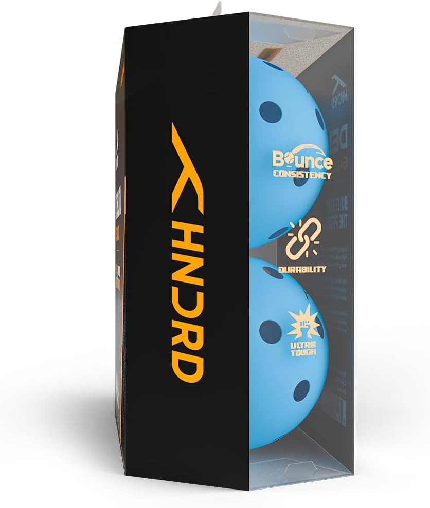 Hundred Delta S400 Pickleball-Bälle | Pickleballs für Hallenturniere | 26 präzisionsgebohrte Löcher | Langlebig und gleichmäßiger Sprung | Gut sichtbare blaue Farbe | 4er-Pack