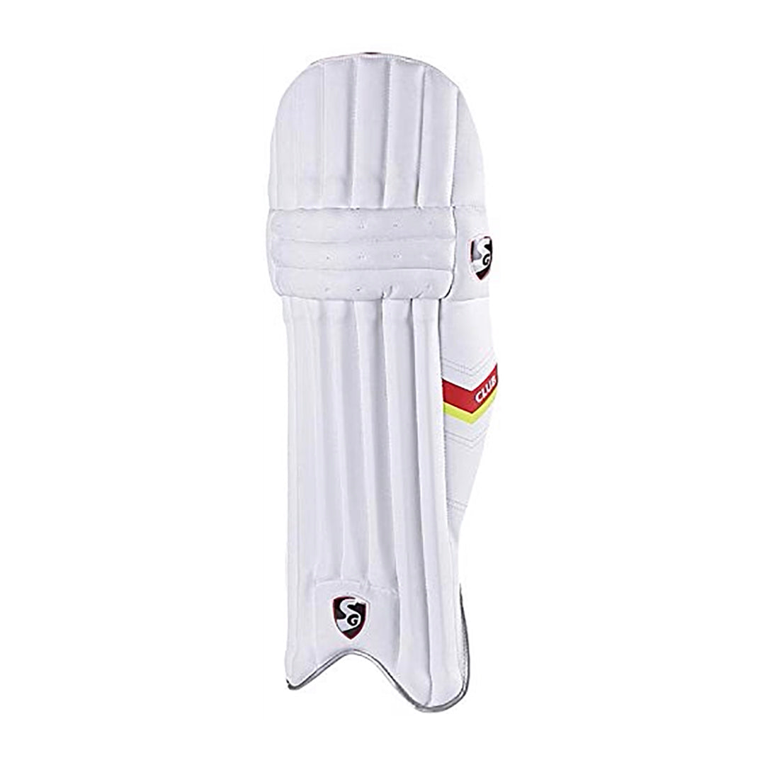 SG Club Cricket Batting Legguard | Material: PVC | Für Männer & Jungen | Cashmillon gefüllter Stock | Schaumstoff mit geringer Dichte | Seitenflügel aus Baumwolle | Kissen aus hochdichtem Schwamm | Abwischbar | Verstellbar