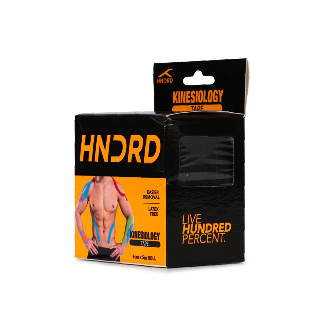 HUNDRED Kinesiologie-Tape Größe: 5 Meter | Unisex | Material: Baumwolle/Elastan | Linderung von Muskelkater und Schmerzen | Steigerung der Leistungsfähigkeit, Durchblutung und Körperwahrnehmung | Vorbeugung zukünftiger Verletzungen