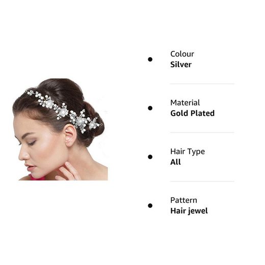YouBella Floral Stone Hair Vine | Material: Plastic | Elegant Appearance | Hair Accessory for Bridal Wedding Functions Bridesmaid | For Women