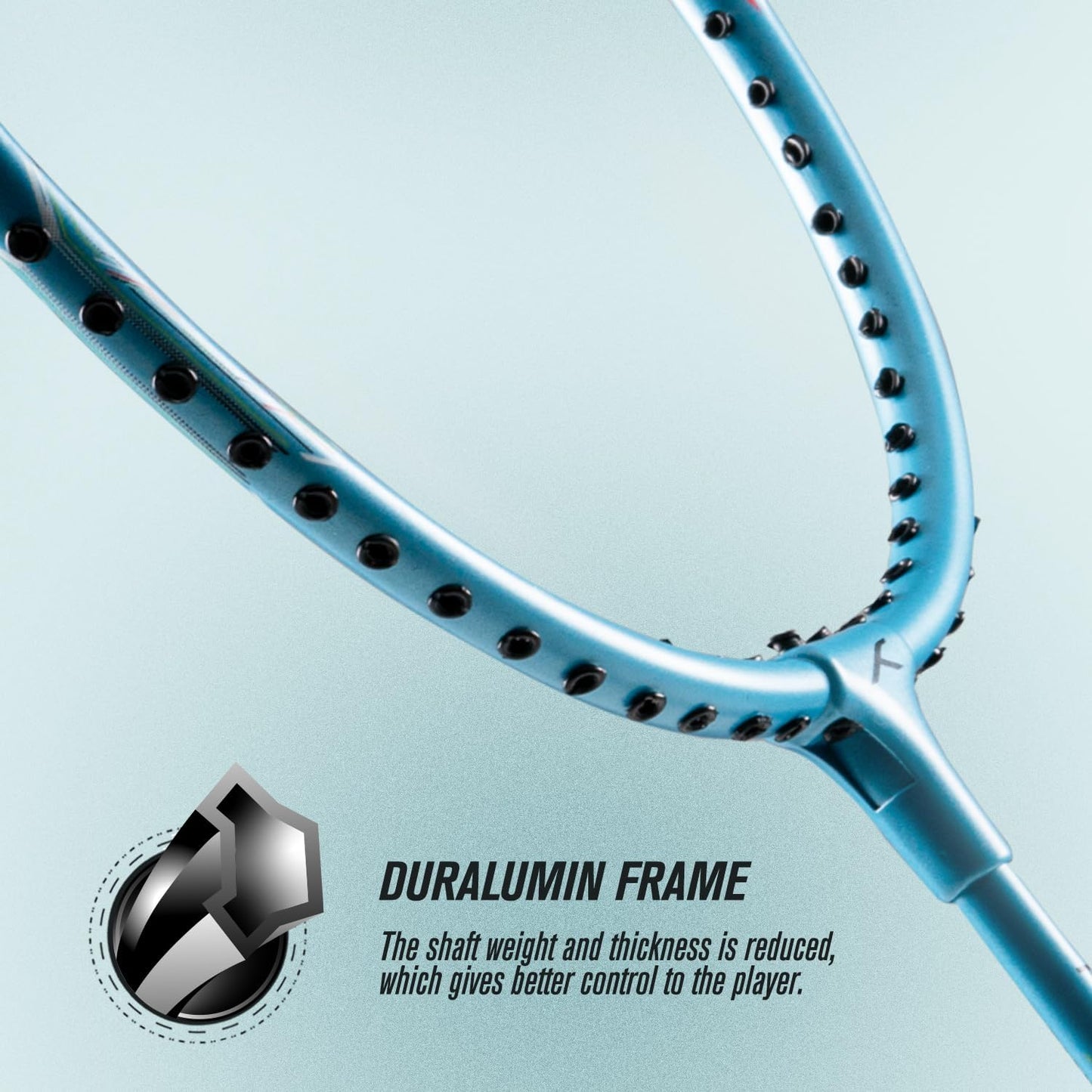 HUNDRED Powertek 200 PRO Badminton Racket with Head Cover (Size: Standard, Grip Size: G5) | Strung | Material: Aluminum | For advanced players | Weight: 95 grams | Maximum string tension - 18-20lbs
