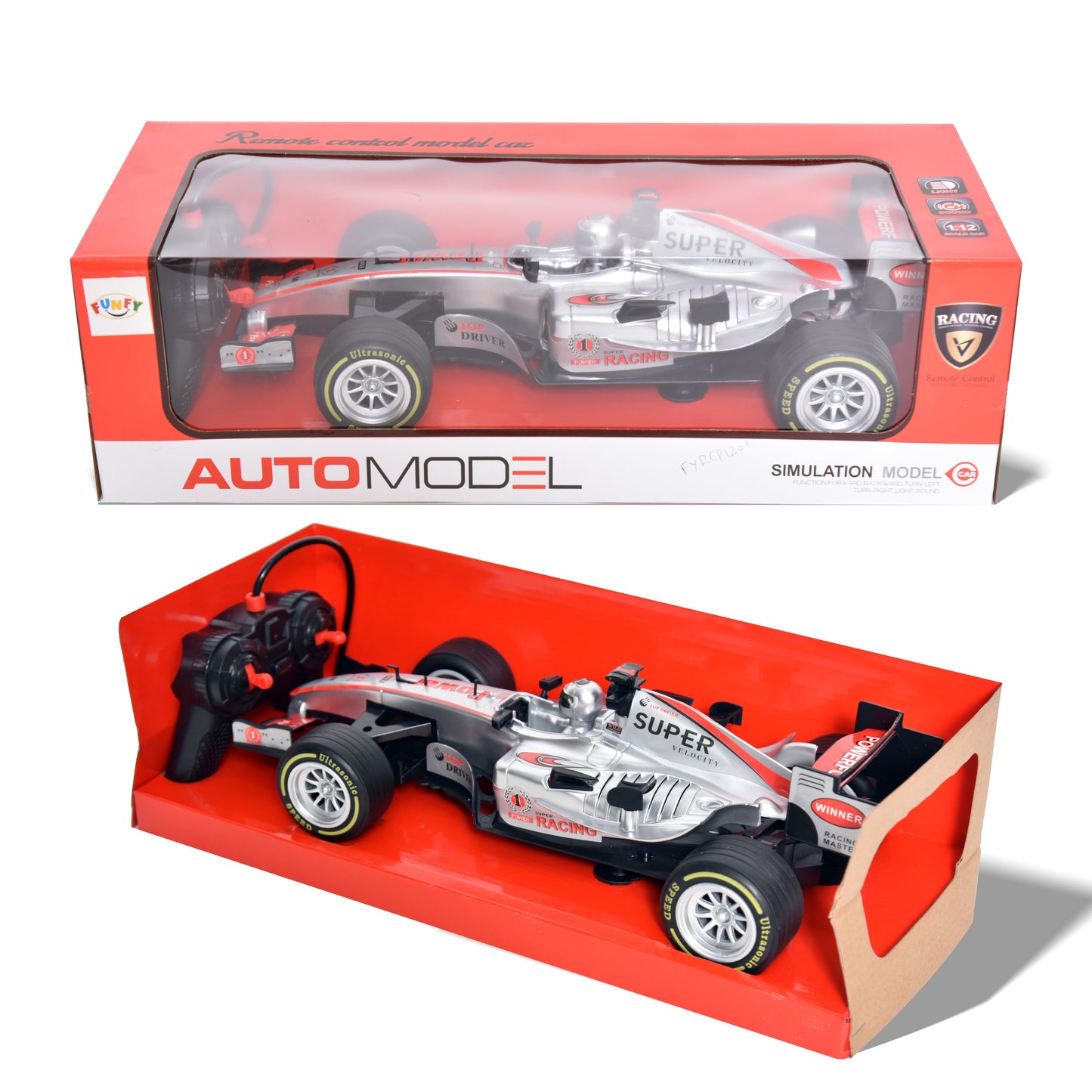 FUNFY F1 Racing Car in 1:12 Scale | 4WD RC | Black | Plastic | Exciting and realistic racing experience for children