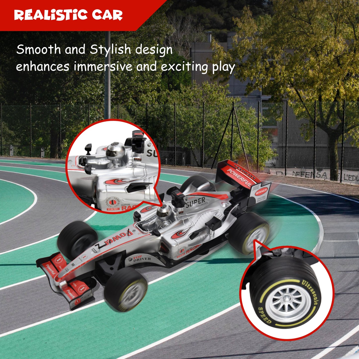 FUNFY F1 Racing Car in 1:12 Scale | 4WD RC | Black | Plastic | Exciting and realistic racing experience for children