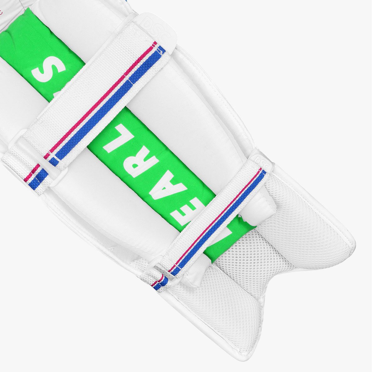 DSC Intense Shoc Cricket Wicket Keeping Legguard | Color: White | Material: PVC | for Men & Boys | Mesh Instep | Highly Comfortable | Perfect Fit | Low Density Foam in The Bolsters