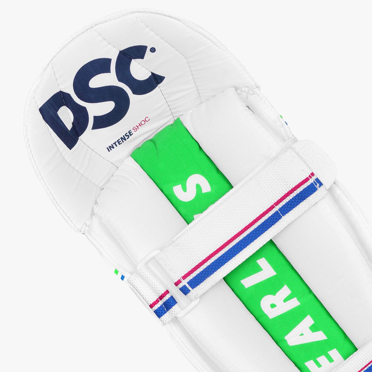 DSC Intense Shoc Cricket Wicket Keeping Legguard | Color: White | Material: PVC | for Men & Boys | Mesh Instep | Highly Comfortable | Perfect Fit | Low Density Foam in The Bolsters