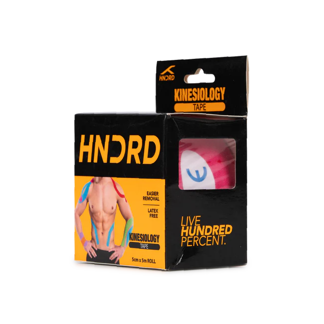 HUNDRED Kinesiologie-Tape Größe: 5 Meter | Unisex | Material: Baumwolle/Elastan | Linderung von Muskelkater und Schmerzen | Steigerung der Leistungsfähigkeit, Durchblutung und Körperwahrnehmung | Vorbeugung zukünftiger Verletzungen