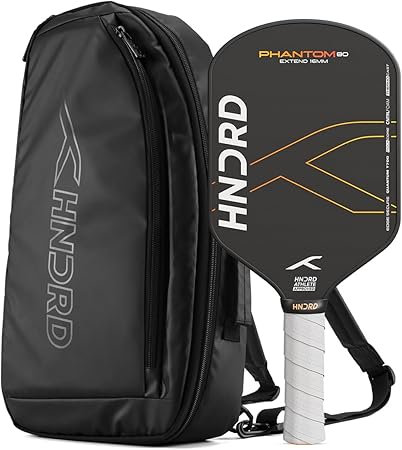 Hundred Phantom 80 EXTEND Pickleball-Schläger | Japanische Rohkarbonfaser | Schwarz/Orange | Optimiert für Kontrolle und Spin | Leichter Schläger mit komfortablem Griff