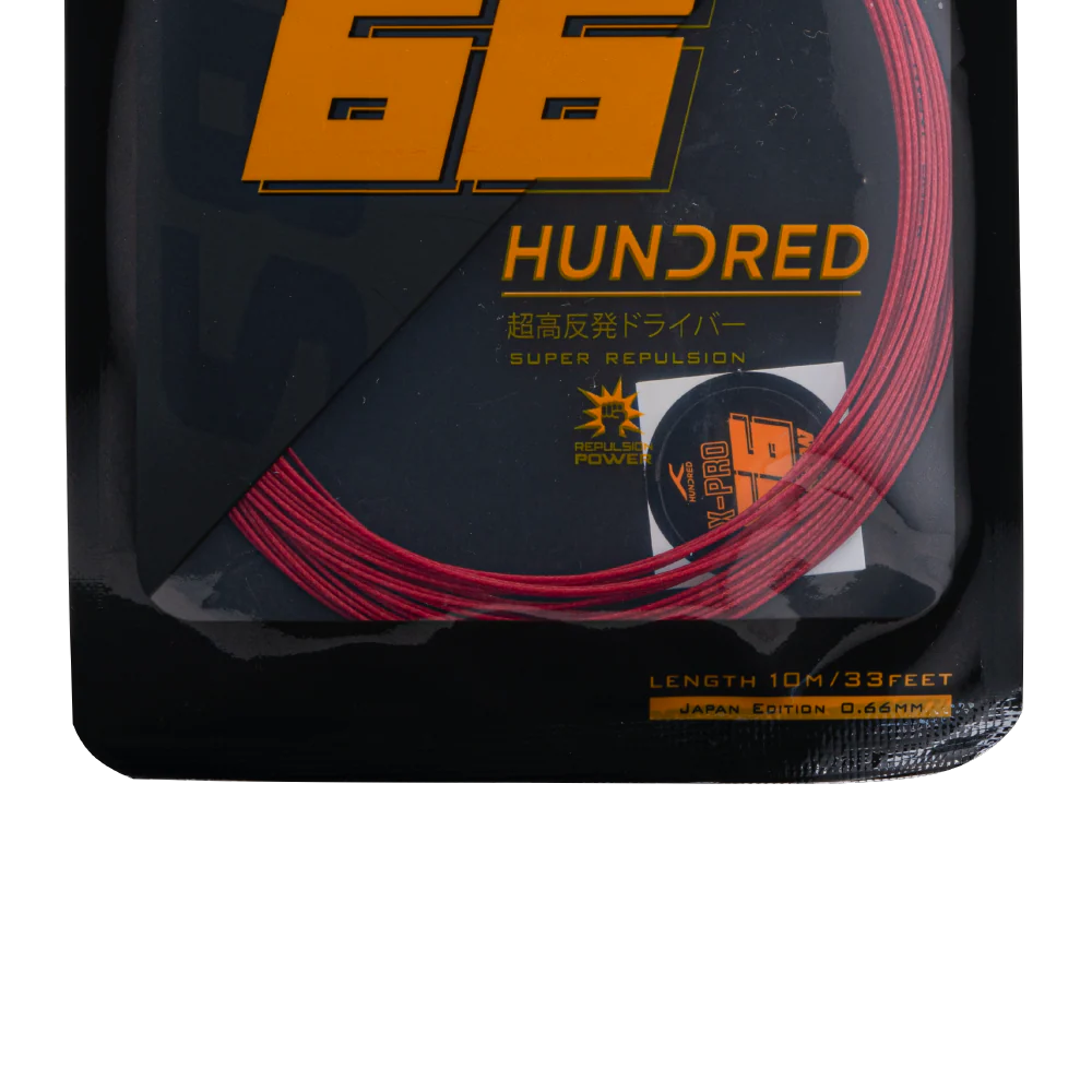 Hundred 66X Pro Badminton-Saite – 0,66 mm Multifilament, präzise Kontrolle und professionelles Spielgefühl (10 m)