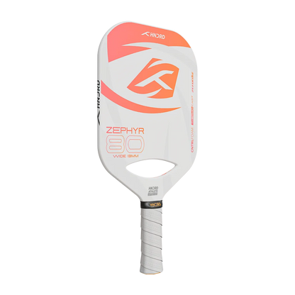 Hundred Zephyr 80 Pickleball-Schläger | Verlängert | 16 mm/13 mm Dicke | USA-zugelassen | Japanische Rohkarbonfaser | Leicht, schnelle Schwunggeschwindigkeit, maximale Kraft und Kontrolle | Weiß-Orang