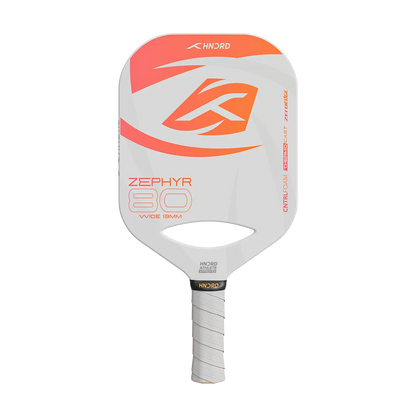 Hundred Zephyr 80 Pickleball-Schläger | Verlängert | 16 mm/13 mm Dicke | USA-zugelassen | Japanische Rohkarbonfaser | Leicht, schnelle Schwunggeschwindigkeit, maximale Kraft und Kontrolle | Weiß-Orang