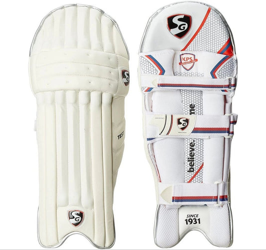 SG Litevate Batting Leg Guard für Männer & Jungen | Farbe: Weiß | Verschlusstyp: Haken und Schlaufen | Beinschutz für Cricket | Cricket-Sicherheitsausrüstung | Cricket-Pads | Batting Leg Armor