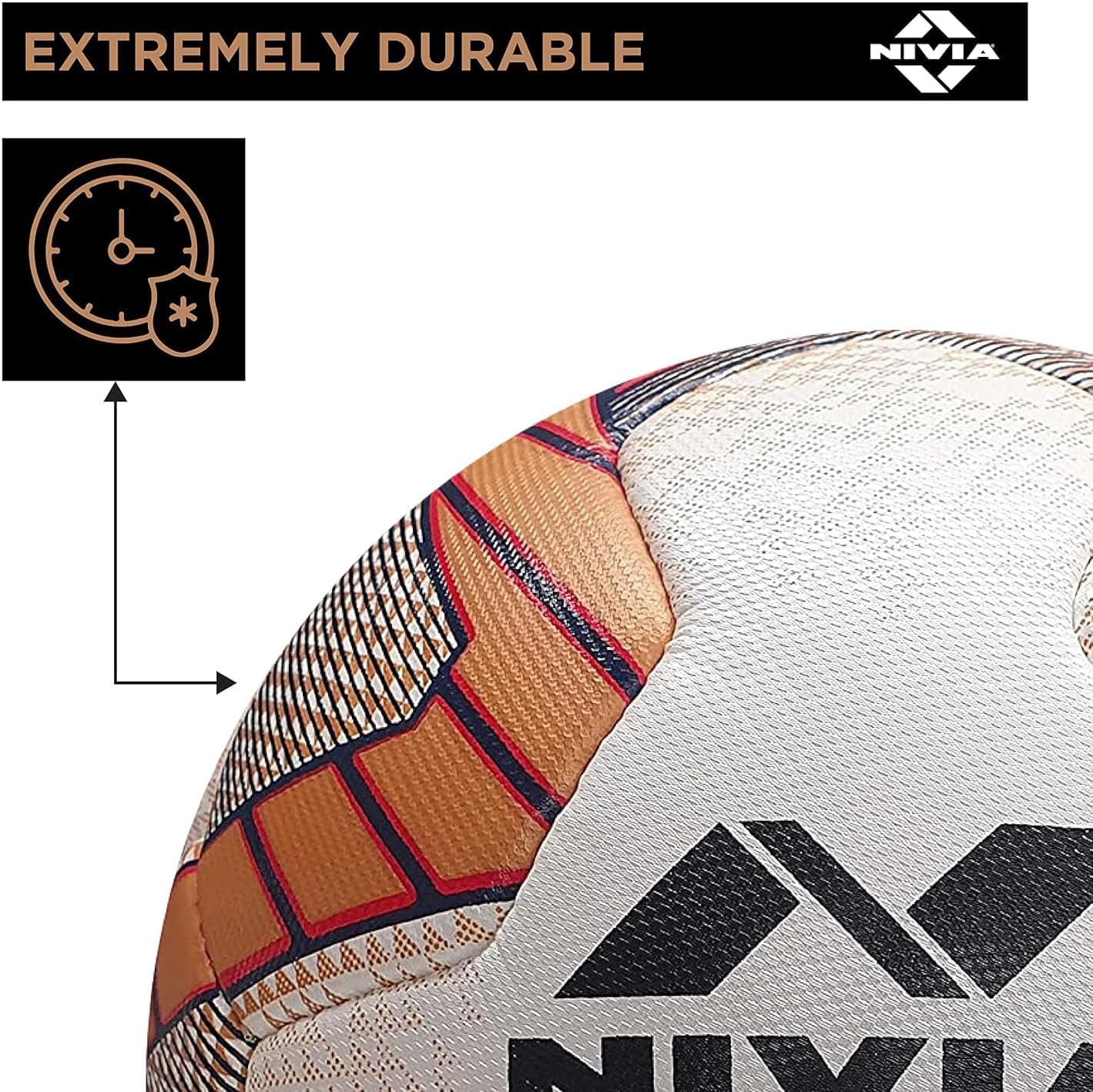 Nivia Unisex Adult Dom Game Football, Golden, 5
