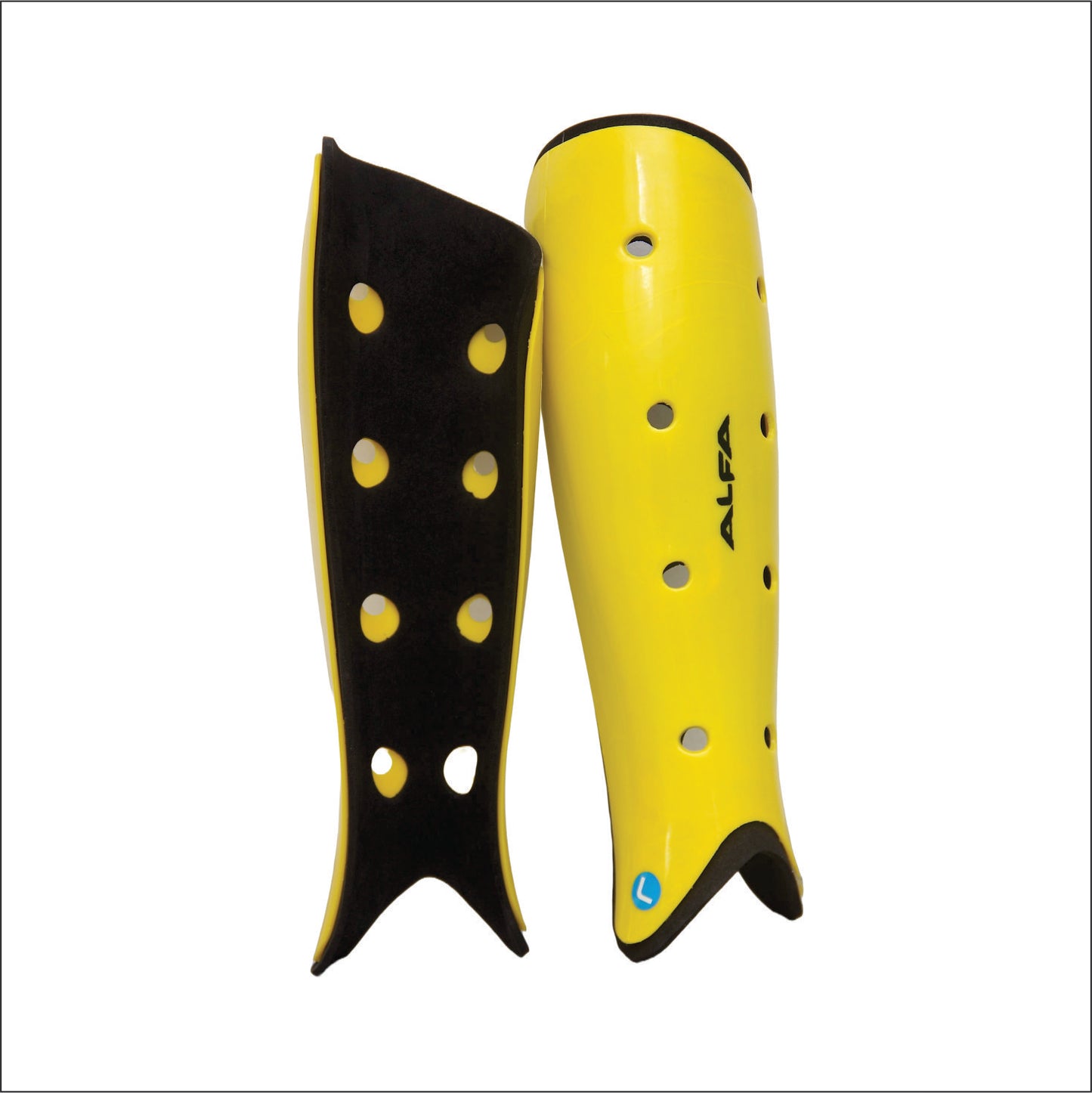 ALFA Composite Hockey Set SCH-6014-YELLOW | Komplettset mit Composite-Schläger, Schienbeinschonern, Mundschutz, Ball und Tasche | All-in-One-Feldhockeyset | Ideal für Anfänger und fortgeschrittene Spieler