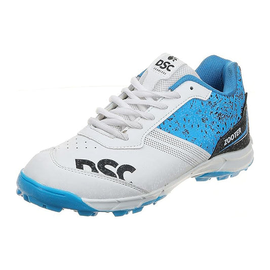 DSC Zooter cricket shoes| White/Blue| For Boys & Men | Polyvinyl Chloride