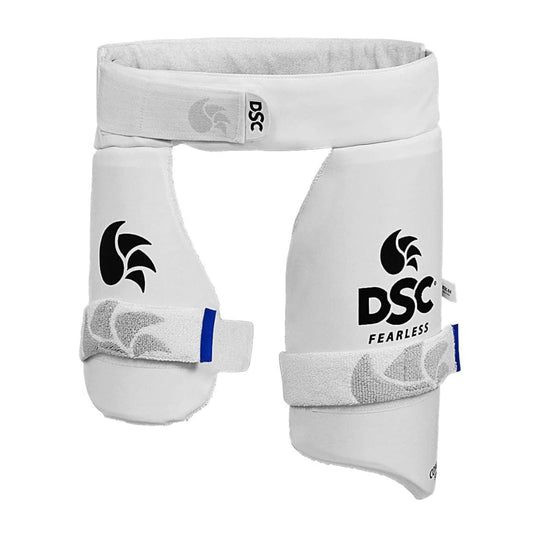 DSC Condor Surge Cricket Thigh Pads | Color: White | Size: Boys, Right Handed | For Men and Boys | Material: PVC | High Density Foam Inside | Towel Back for Absorption